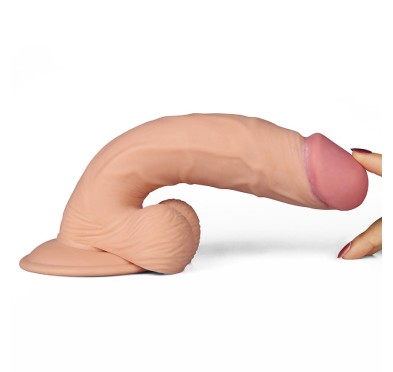 Proste dildo eko skóra realistyczne wibracje 22 cm